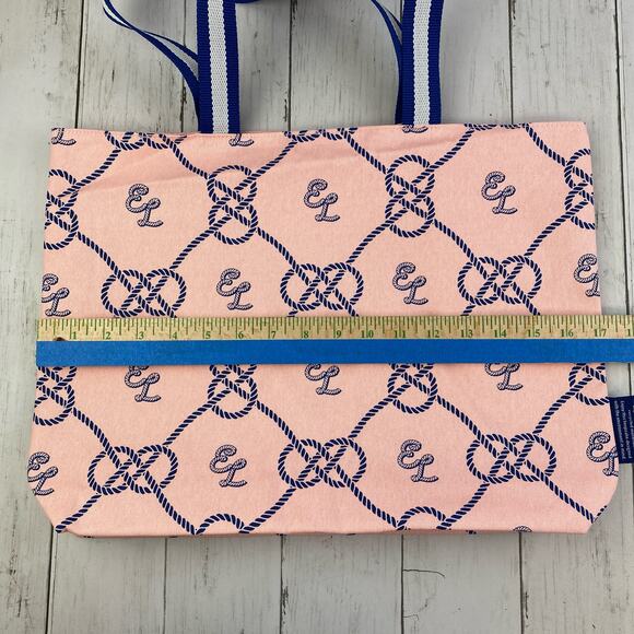 NWT Estée Lauder Pink Nautical Canvas Beach Tote Travel Bag - Picture 13 of 16